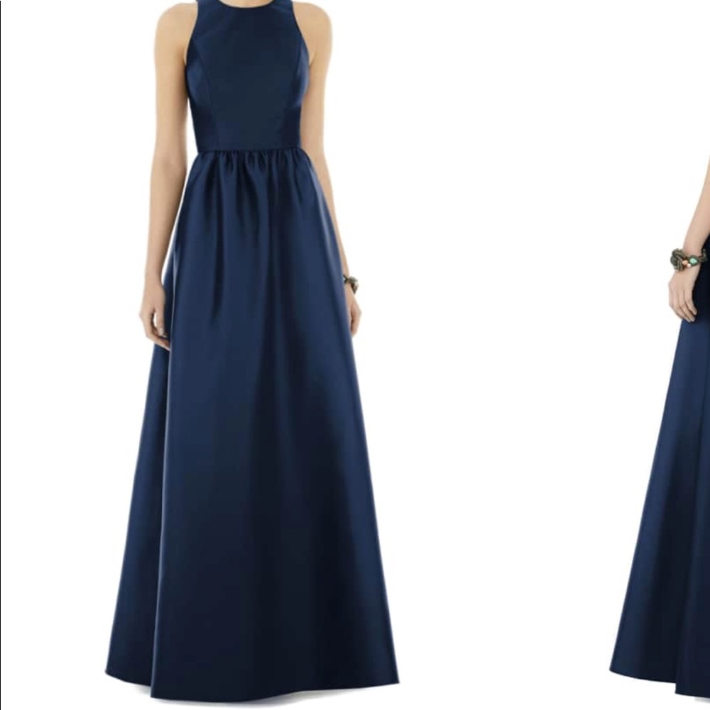 Navy Dress- Alfred Sung Gown with pockets